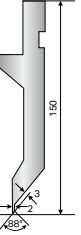 Gooseneck press brake punch profile