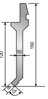 Straight press brake punch profile
